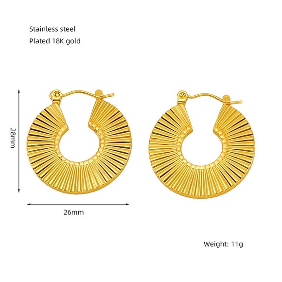 NEW💎18K Gold Plated Chunky Hoop Earrings* - Picture 5 of 5